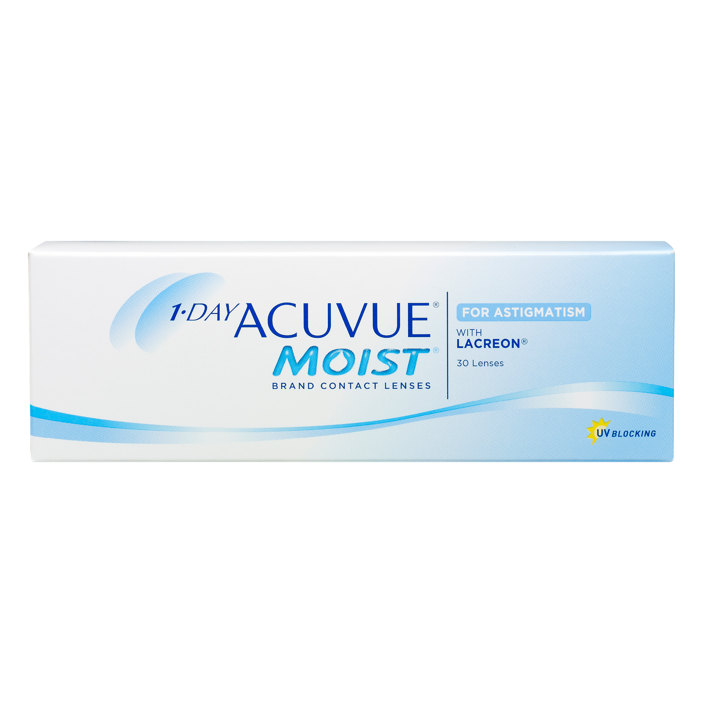 Box of J&J Acuvue Moist for Astigmatism contact lenses