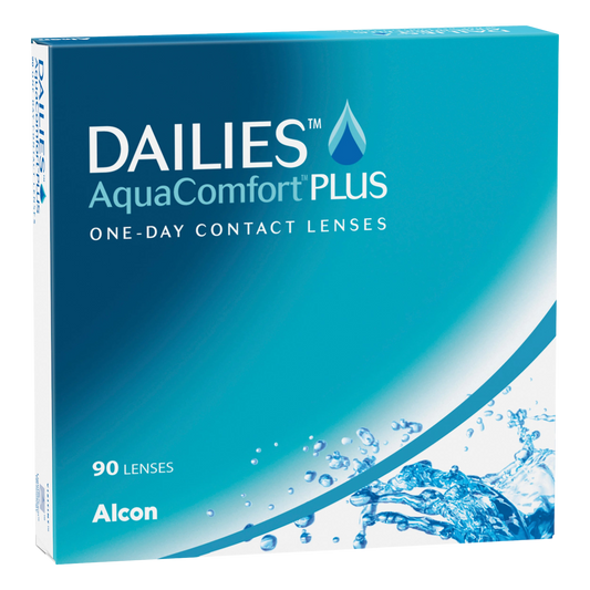 Box of 90 Dailies Aqua Comfort Plus contact lenses