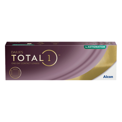 Box of Dailies Total 1 contact lenses for astigmatism 30 pack
