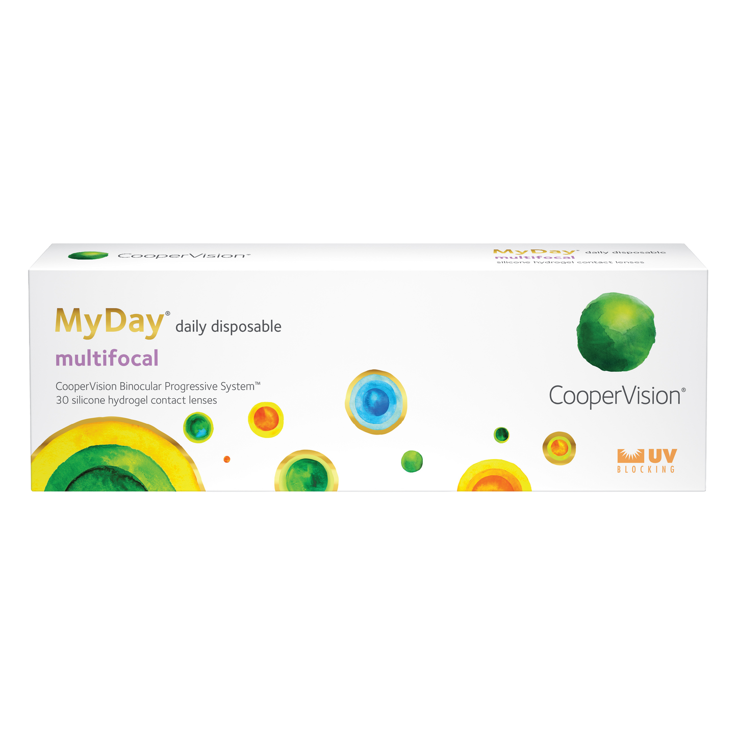 Box of Coopervision MyDay multifocal contact lenses 30 pack