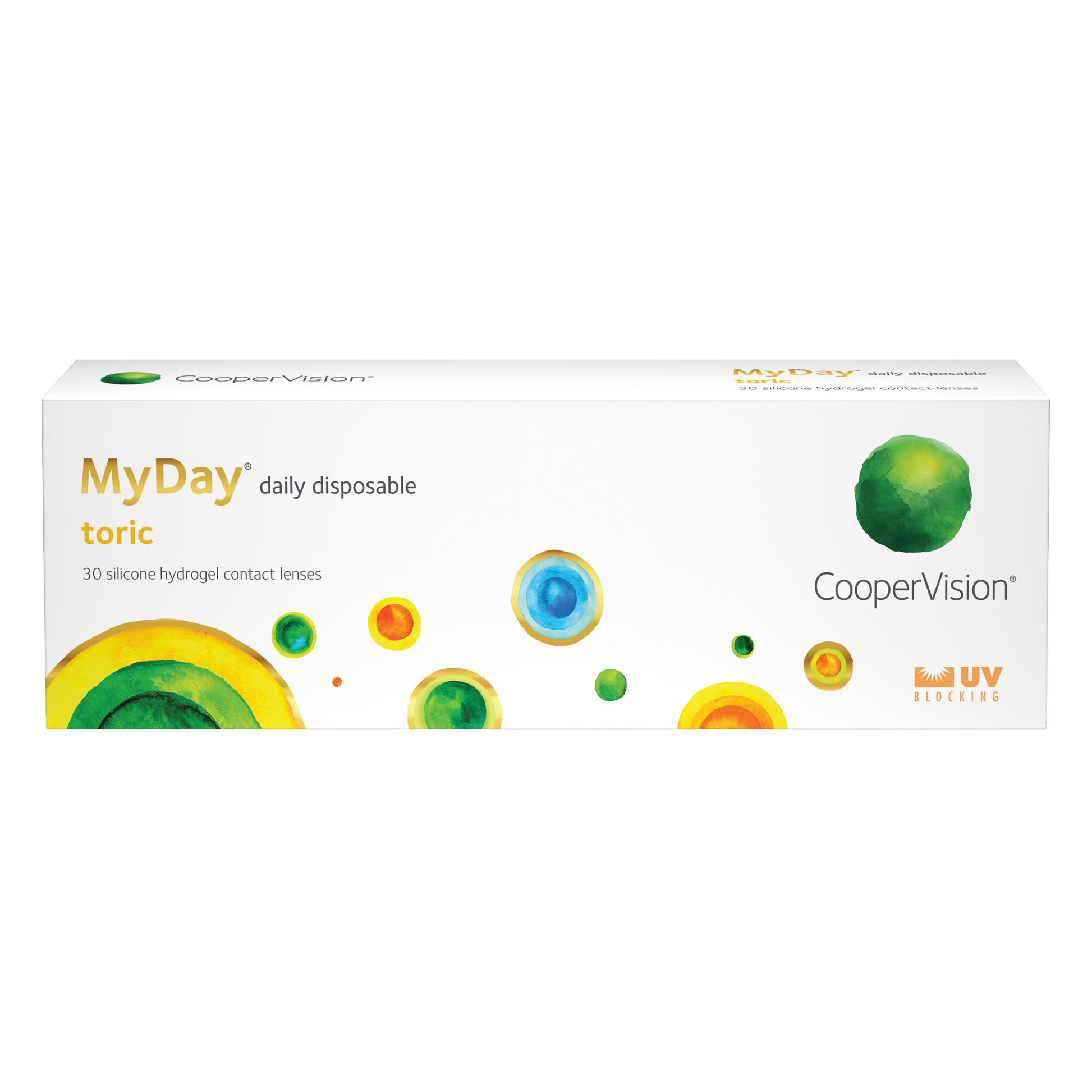Box of Coopervision MyDay Toric contact lenses 30 pack