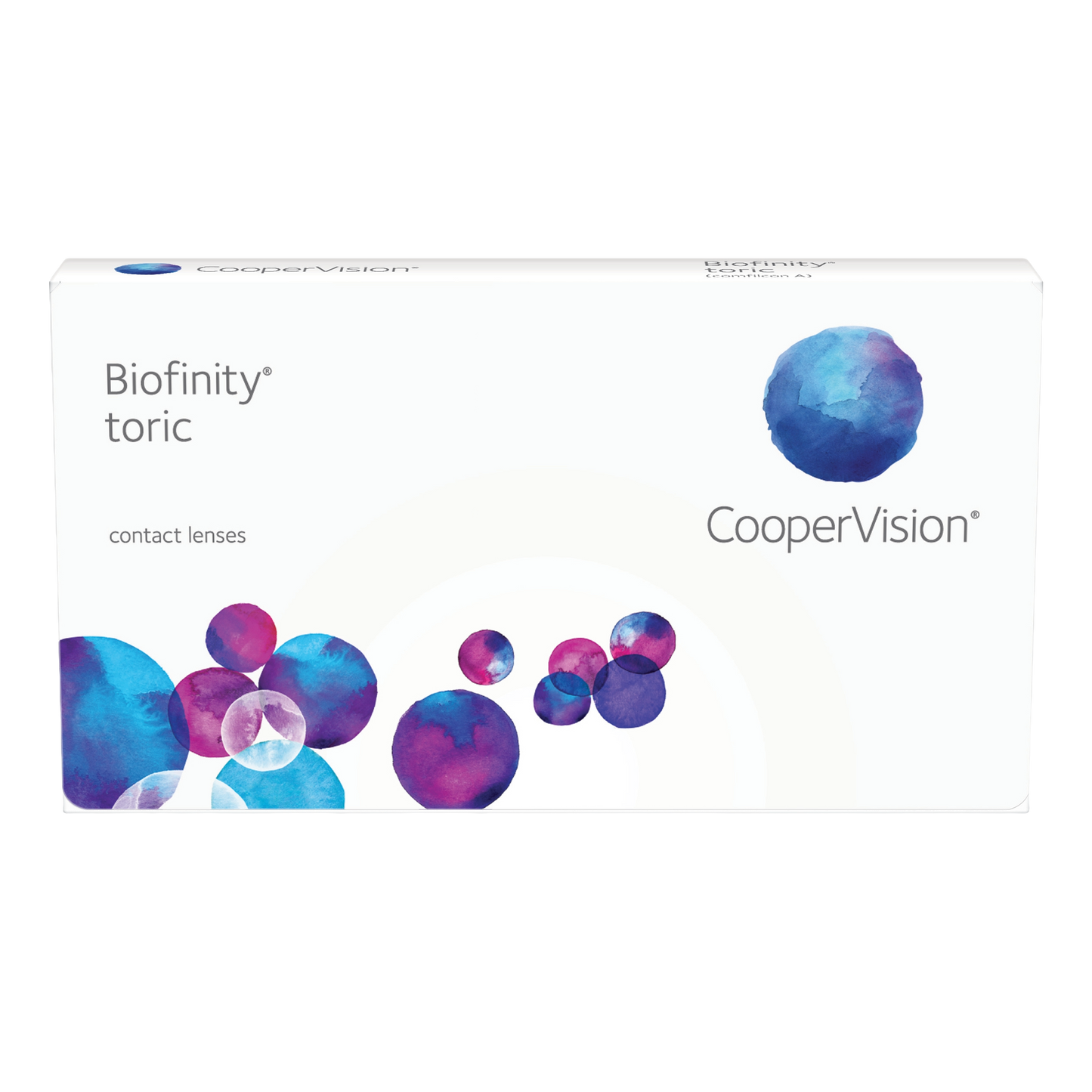 Box of Coopervision Biofinity Toric contact lenses