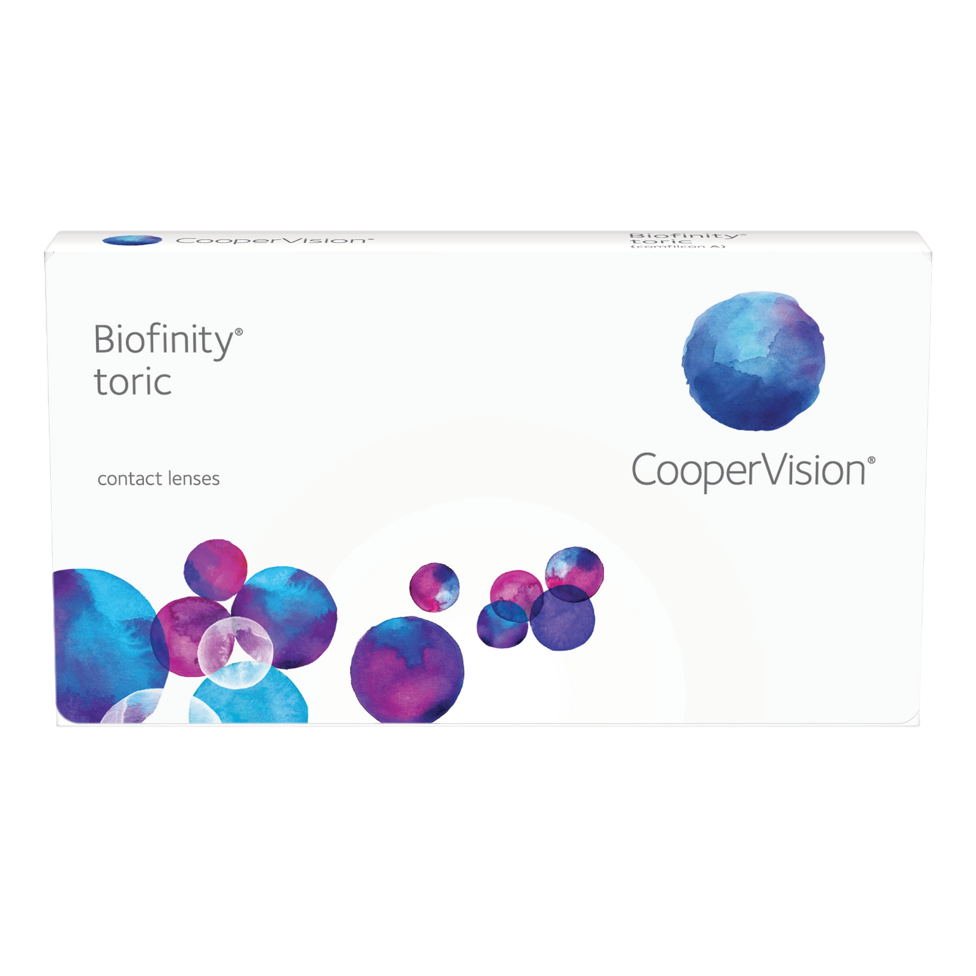 Box of Coopervision Biofinity Toric contact lenses