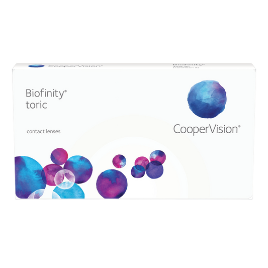 Box of Coopervision Biofinity Toric contact lenses