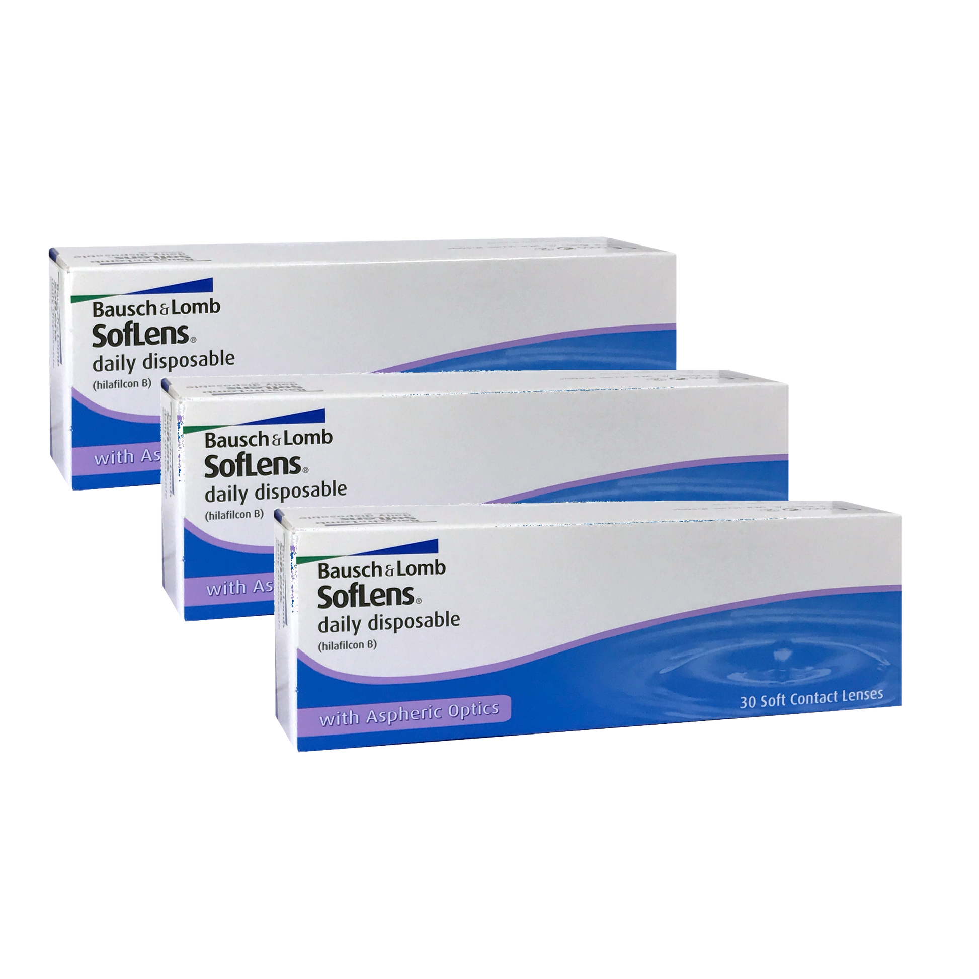3 Boxes of Bausch & Lomb SofLens daily contact lenses