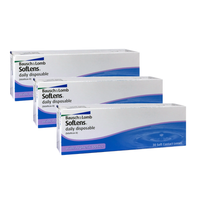 3 Boxes of Bausch & Lomb SofLens daily contact lenses